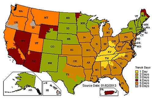 View Larger UPS Map