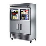True All Stainless Steel Half Door Refrigerators