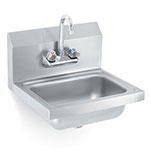 Polar Ware K1410-C Yukon Hand Sink, Wall Mount, w/Gooseneck Faucet, Stainless Steel