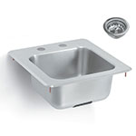 Polar Ware K1554-C Yukon Bar/Waitress Drop-In Sink, Faucet, Strainer, 15 in x 15 in