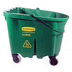 Rubbermaid FG757088GRN WaveBrake Bucket w/Caster Kit, 35 qt, Stackable, Green