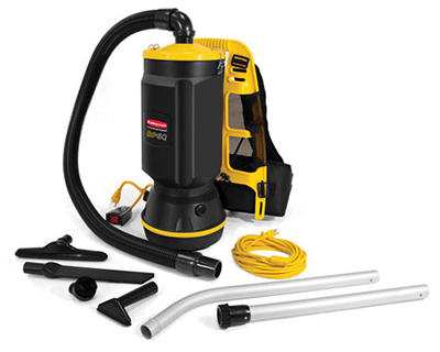 Rubbermaid FG9VBP060000 Commercial Backpack Vacuum Cleaner w/ 6-qt Capacity & 50-ft 3-Wire Cord