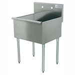 Advance Tabco 4-41-36 1 Compartment Square Corner Kitchen Sink, 24 in x 36 x 14 in D, 430 SS