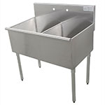 Advance Tabco 4-42-60 Square Corner Sink, (2) 24 x 30 x 14-in Compartment, 430 Stainless