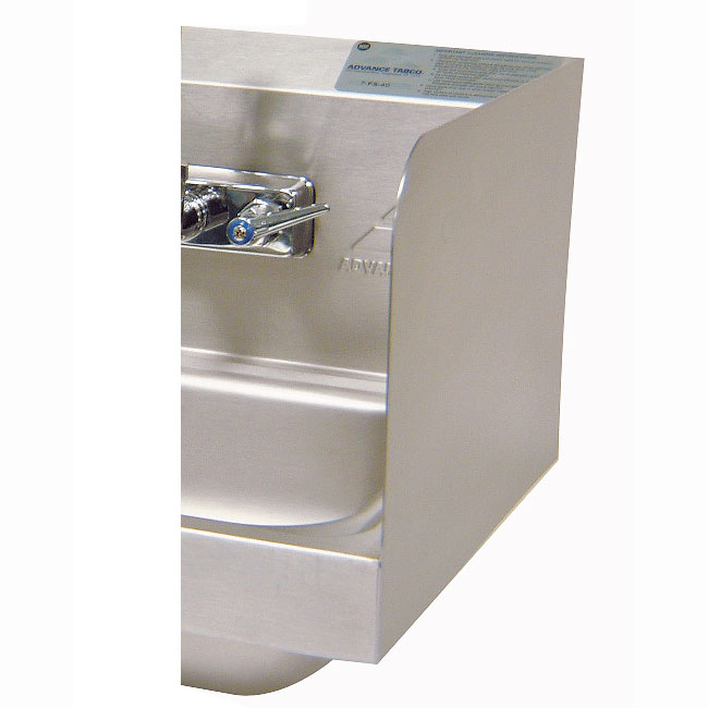 Advance Tabco 7-PS-17 Side Splash, 7-3/4 in, 1 Side, for Sinks w/ 10 x 14 in Bowls & Splash