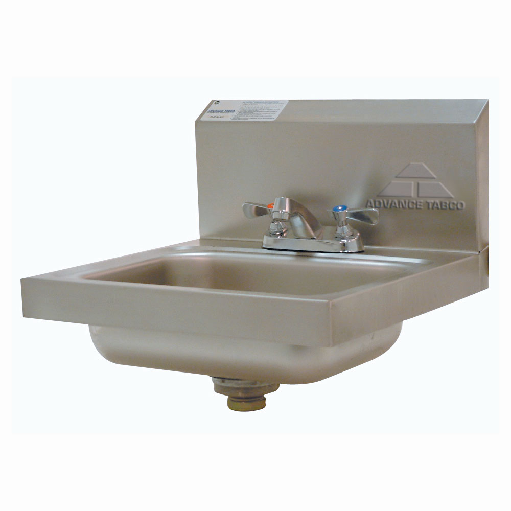Advance Tabco 7-PS-20 Wall Mounted Hand Sink, 14 x 10 x 5-in Deep, 20 Gauge Stainless