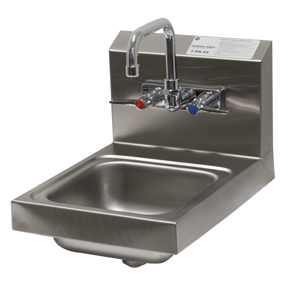 Advance Tabco 7-PS-23 Wall Mounted Hand Sink, 12 x 13 x 16-in Deep, 20 Gauge Stainless