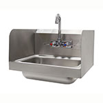 Advance Tabco 7-PS-66 Wall Sink w/ Side Splash & Faucet, 17.25 x 15.25 x 13-in Deep