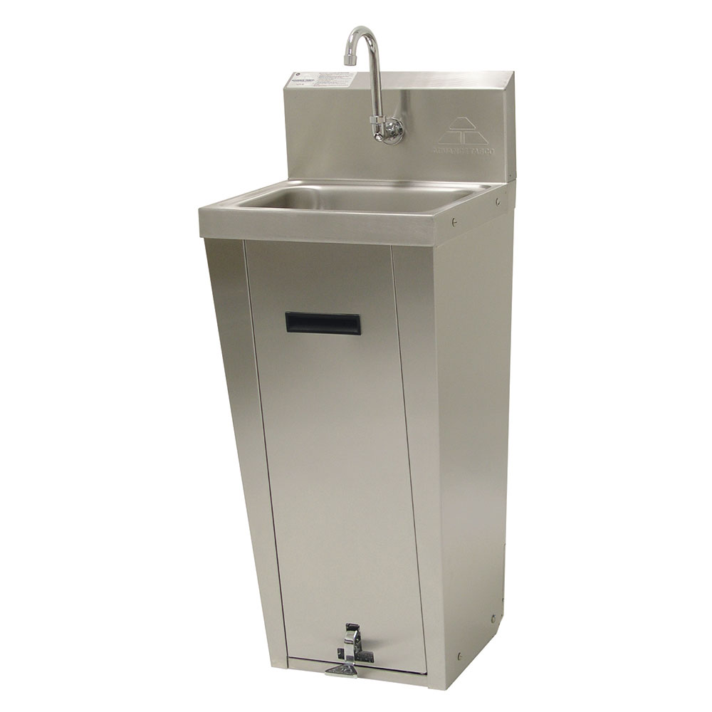 Advance Tabco 7-PS-90 Pedestal Hand Sink w/ Pedal Valve Faucet, 14 x 10 x 5-in Deep