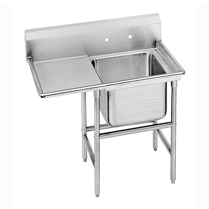 Advance Tabco 9-21-20-36L Sink, (1) 20 x 20 x 12-in D, 36-in Left Drainboard, 18/304 Stainless