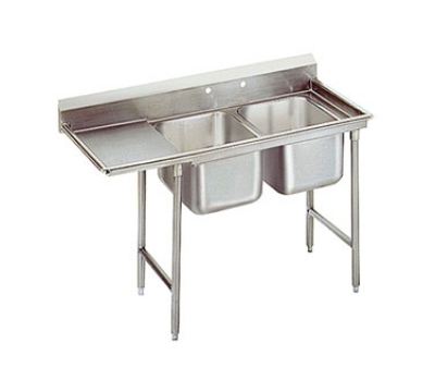 Advance Tabco 93-22-40-18L Sink, (2) 20 x 20 x 12-in D, 18-in Left Drainboard, 16-Ga. Stainless