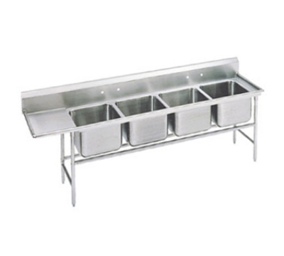 Advance Tabco 93-4-72-18L Sink, (4) 20 x 16 x 12-in D, 18-in Left Drainboard, 16-Ga. Stainless