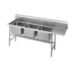 Advance Tabco 93-63-54-18R Sink, (3) 24 x 18 x 12-in D, 18-in Right Drainboard, 16-Ga. Stainless