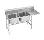 Advance Tabco 93-82-40-18R Sink, (2) 28 x 20 x 12-in D, 18-in Right Drainboard, 16-Ga. Stainless