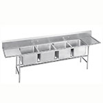 Advance Tabco 93-84-80-18RL Sink, (4) 28 x 20 x 12-in D, 18-in L & R Drainboard, 16-Ga. Stainless