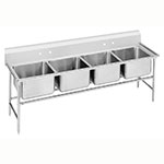 Advance Tabco 94-44-96 Sink, (4) 24 x 24 x 14-in D, NO Drainboard, 14-Ga. Stainless