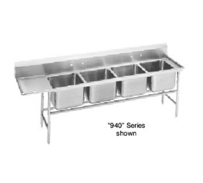 Advance Tabco 94-64-72-36L Sink, (4) 24 x 18 x 14-in D, 36-in Left Drainboard, 14-Ga. Stainless