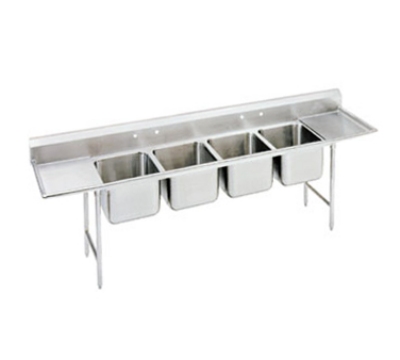 Advance Tabco 9-4-72-18RL Sink, (4) 20 x 16 x 12-in D, 18-in L & R Drainboard, 18/304 Stainless