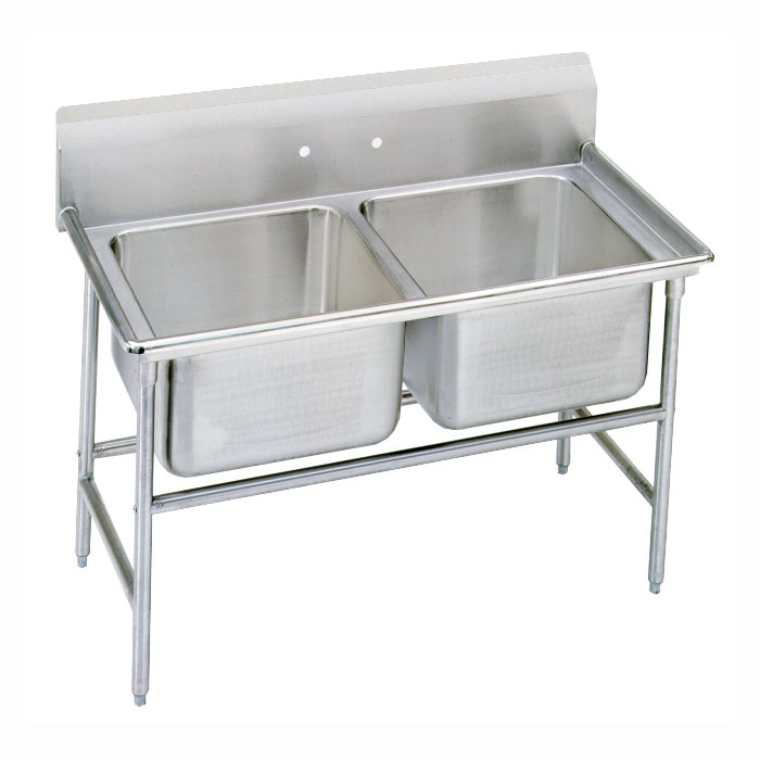 Advance Tabco 9-62-36 Sink, (2) 24 x 18 x 12-in D, NO Drainboard, 18/304 Stainless