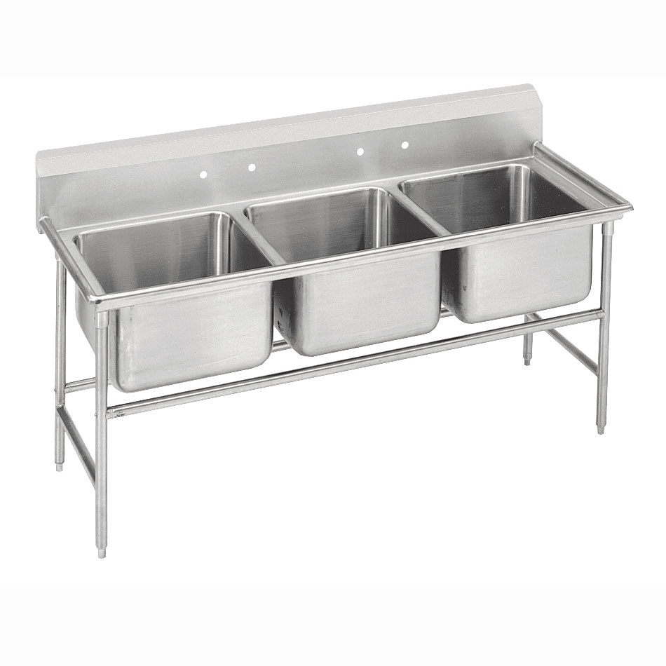 Advance Tabco 9-63-54 Sink, (3) 24 x 18 x 12-in D, NO Drainboard, 18/304 Stainless