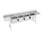 Advance Tabco 9-84-80-24RL Sink, (4) 28 x 20 x 12-in D, 24-in L & R Drainboard, 18/304 Stainless