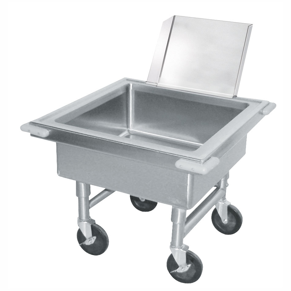 Advance Tabco 9-FSC-20 Silver Soak Sink w/Chute, Portable, Drain, 22 in x 22 in x 8 in Deep