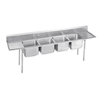 Advance Tabco 93-84-80-18RL Sink w/ (4) 28x20x12-in Bowl & 18-in L-R Drainboard, 16-ga 304-Stainless