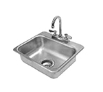 Advance Tabco DI-1-35 Drop in Sink w/ 14x10x5-in Bowl & Deck Mounted Gooseneck Faucet, 20-ga 304-Stainless