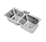 Advance Tabco DI-2-2012 Drop In Sink w/ (2)20x16x12-in Bowls & 8-in Swing Spout Faucet, 18-ga 304-Stainless