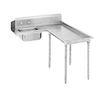 Advance Tabco DTS-G60-96R 95-in R-L Island Soil Dishtable w/ 10.5-in Backsplash & Galvanized Legs, 14-ga Stainless