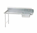 Advance Tabco DTS-S30-60L 59-in L-R Straight Soil Table w/ 10.5-in Backsplash & Stainless Legs, 14-ga 304-Stainless