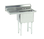Advance Tabco FS-1-1824-24L Fabricated Sink w/ 18x24x14-in Bowl & 24-in Left Drainboard, 14-ga 304-Stainless