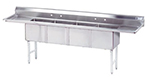 Advance Tabco FC-4-2424-24RLX Fabricated Sink, (4) 24x24x12