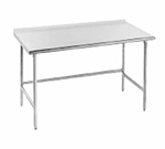 Advance Tabco TSFG-304 48" Work Table - 1.5" Splash, Bullet Feet, 30" W, 16-ga 430-Stainless