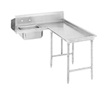 Advance Tabco DTS-G70-144R 143-in R-L Island Soil Dishtable w/ Crossrails & Stainless Legs, 14-ga 304-Stainless