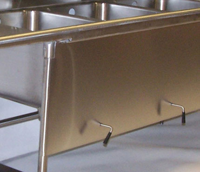 Advance Tabco TA-92A Apron with Lever Drain Support Holes," Front of Sink
