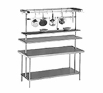 Advance Tabco AUR-132 132-in Adjustable Table Mounted Utensil Rack w/ 9-Pot Hooks, Stainless