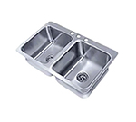 Advance Tabco SS-2-3321-10 Drop-In Sink - (2) 14x16x10