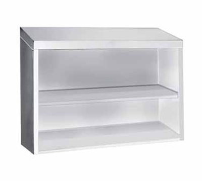 Advance Tabco WCO-15-48 48" Stainless Wall Mount Cabinet - Open Front, Shelf