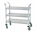 Advance Tabco WUC-1842P Wire Utility Cart - (3) Shelf, 18x42", Poly Casters, Chrome Finish