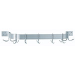 Advance Tabco ALW-36 36 in Wall Mounted Pot Rack, 6 Plated Double Hooks, Aluminum