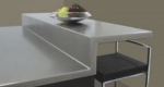Advance Tabco ID404RE 48-in Island Dine Bar Countertop w/ Raised Surface, Stainless