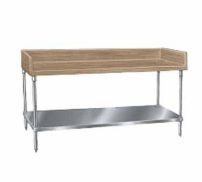 Advance Tabco BS-307 84-in Baker's Table w/ 1-3/4-in Wood Top, 30-in Wide, Undershelf