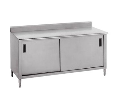 Advance Tabco CK-SS-306 72-in Work Table w/ Cabinet Base, 30-in Wide, 5-in Backsplash
