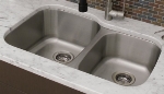 Advance Tabco CV23221LRE Curved Adjoined Sink, 15.5 x 18.5 x 9-in D & 12.75 x 16-3/8 x 7-in D