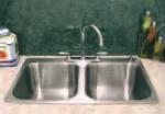 Advance Tabco SS-2-4521-7RE Residential Stainless Steel Drop In Kitchen Sink, 2 Bowl, 20 in x 16 in x 7.5 in