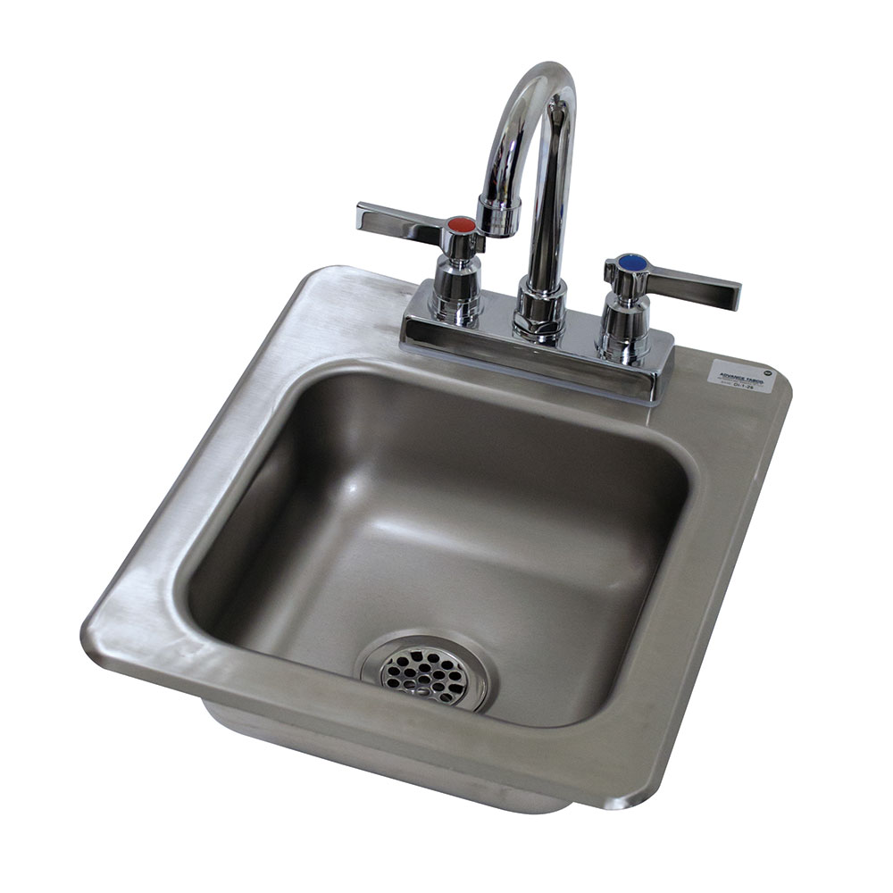Advance Tabco DI-1-25 Drop In Sink w/ Gooseneck Faucet, 12 x 14 x 5-in Deep
