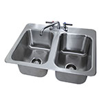 Advance Tabco DI-2-10 Drop In Sink w/ (2) 10 x 14 x 10-in Deep Bowls & Faucet