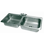 Advance Tabco DI-2-208 Drop In Sink w/ (2) 20 x 16 x 8-in Deep Bowls & Faucet
