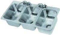 Advance Tabco DI-3-10 3 Compartment SS Drop In Sink, 10 x 14 x 10 in Deep